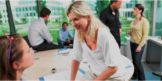 People discussing work