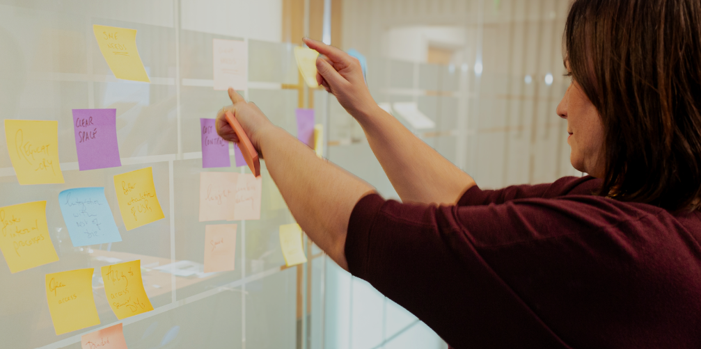 Wordtree with post-it notes